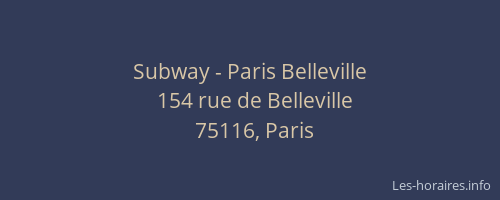Subway - Paris Belleville