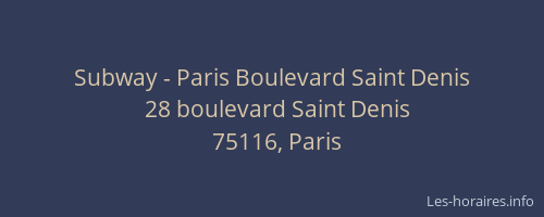 Subway - Paris Boulevard Saint Denis