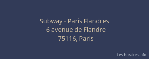 Subway - Paris Flandres