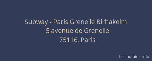 Subway - Paris Grenelle Birhakeim
