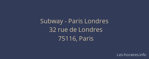 Subway - Paris Londres