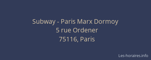 Subway - Paris Marx Dormoy