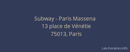 Subway - Paris Massena
