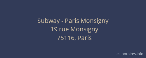 Subway - Paris Monsigny