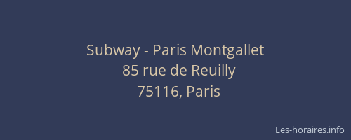 Subway - Paris Montgallet