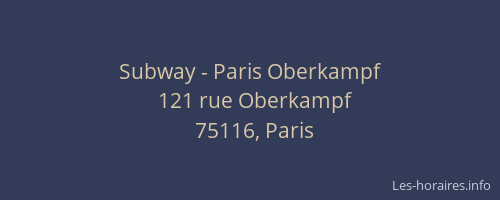 Subway - Paris Oberkampf