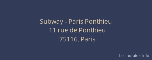 Subway - Paris Ponthieu