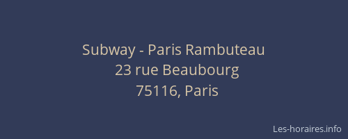 Subway - Paris Rambuteau