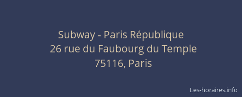 Subway - Paris République