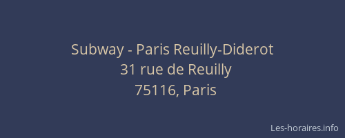 Subway - Paris Reuilly-Diderot