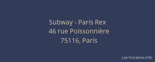 Subway - Paris Rex