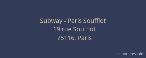 Subway - Paris Soufflot