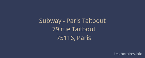 Subway - Paris Taitbout