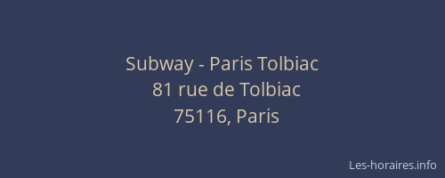 Subway - Paris Tolbiac