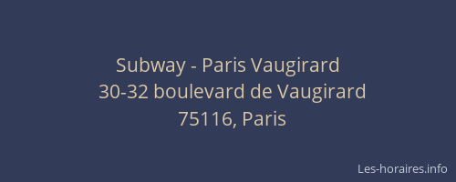 Subway - Paris Vaugirard