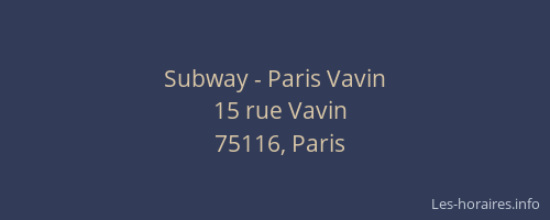 Subway - Paris Vavin