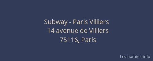 Subway - Paris Villiers