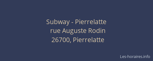 Subway - Pierrelatte