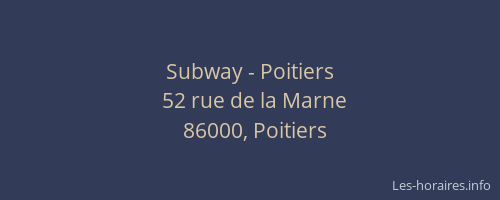 Subway - Poitiers