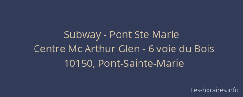 Subway - Pont Ste Marie