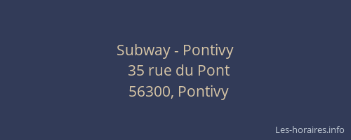 Subway - Pontivy