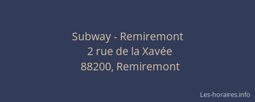 Subway - Remiremont