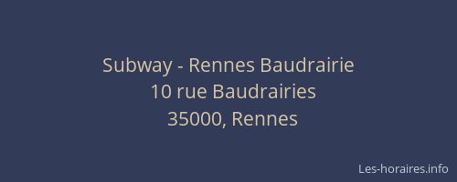 Subway - Rennes Baudrairie