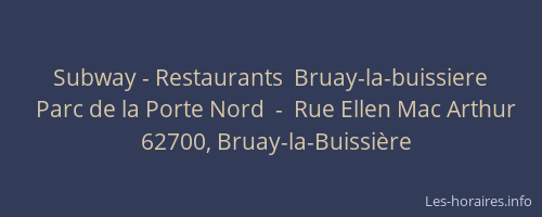 Subway - Restaurants  Bruay-la-buissiere