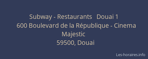 Subway - Restaurants   Douai 1
