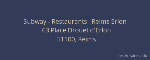 Subway - Restaurants   Reims Erlon