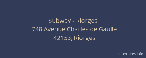 Subway - Riorges