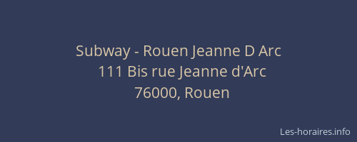 Subway - Rouen Jeanne D Arc