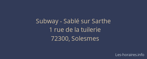 Subway - Sablé sur Sarthe