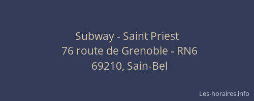 Subway - Saint Priest