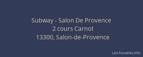 Subway - Salon De Provence