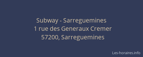 Subway - Sarreguemines