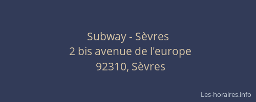Subway - Sèvres