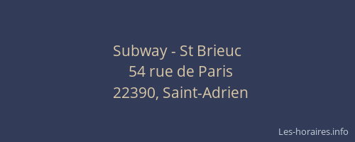 Subway - St Brieuc