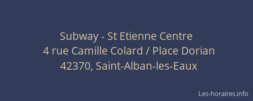 Subway - St Etienne Centre