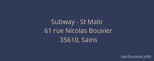 Subway - St Malo