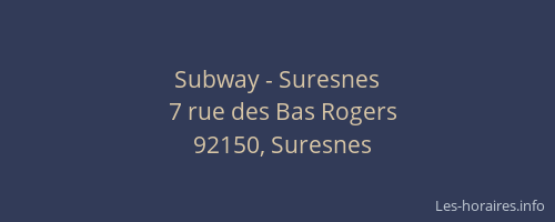 Subway - Suresnes