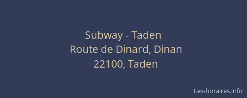 Subway - Taden
