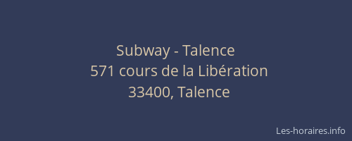 Subway - Talence