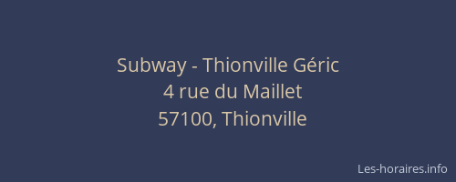 Subway - Thionville G&eacute;ric