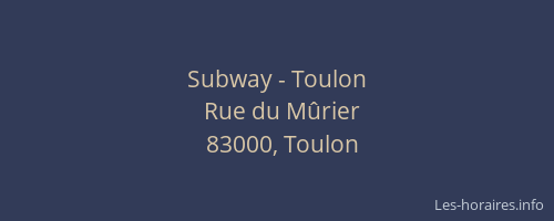 Subway - Toulon