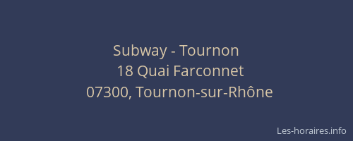 Subway - Tournon