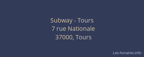 Subway - Tours