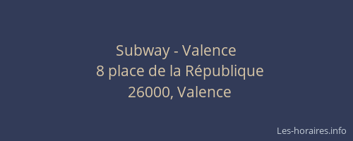 Subway - Valence