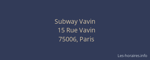 Subway Vavin