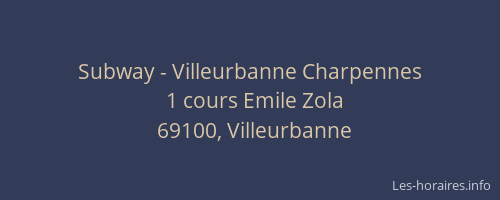 Subway - Villeurbanne Charpennes